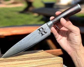 Custom Chef Knife personalized Kitchen Knife Cooking BBQ Housewarming Birthday Gift for Her Him Mom Dad Men Women Wedding Custom Engraved