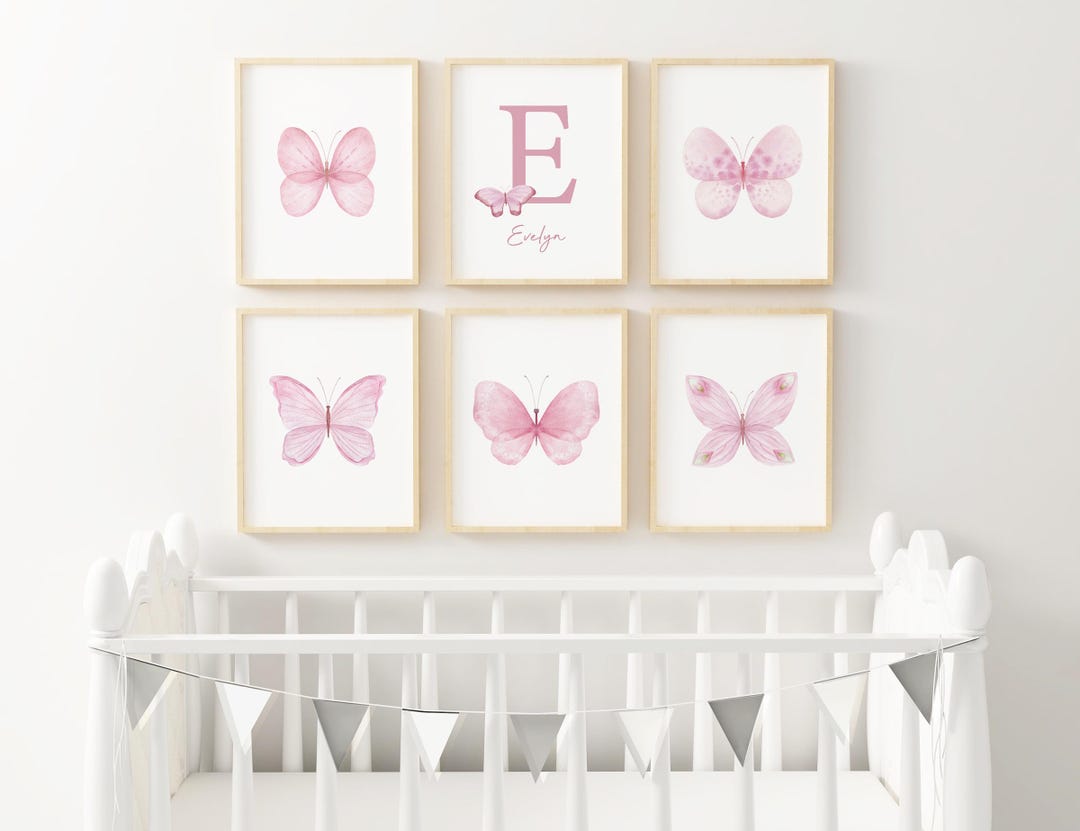 Personalized Butterfly Nursery Prints Butterfly Girl Nursery Pink ...