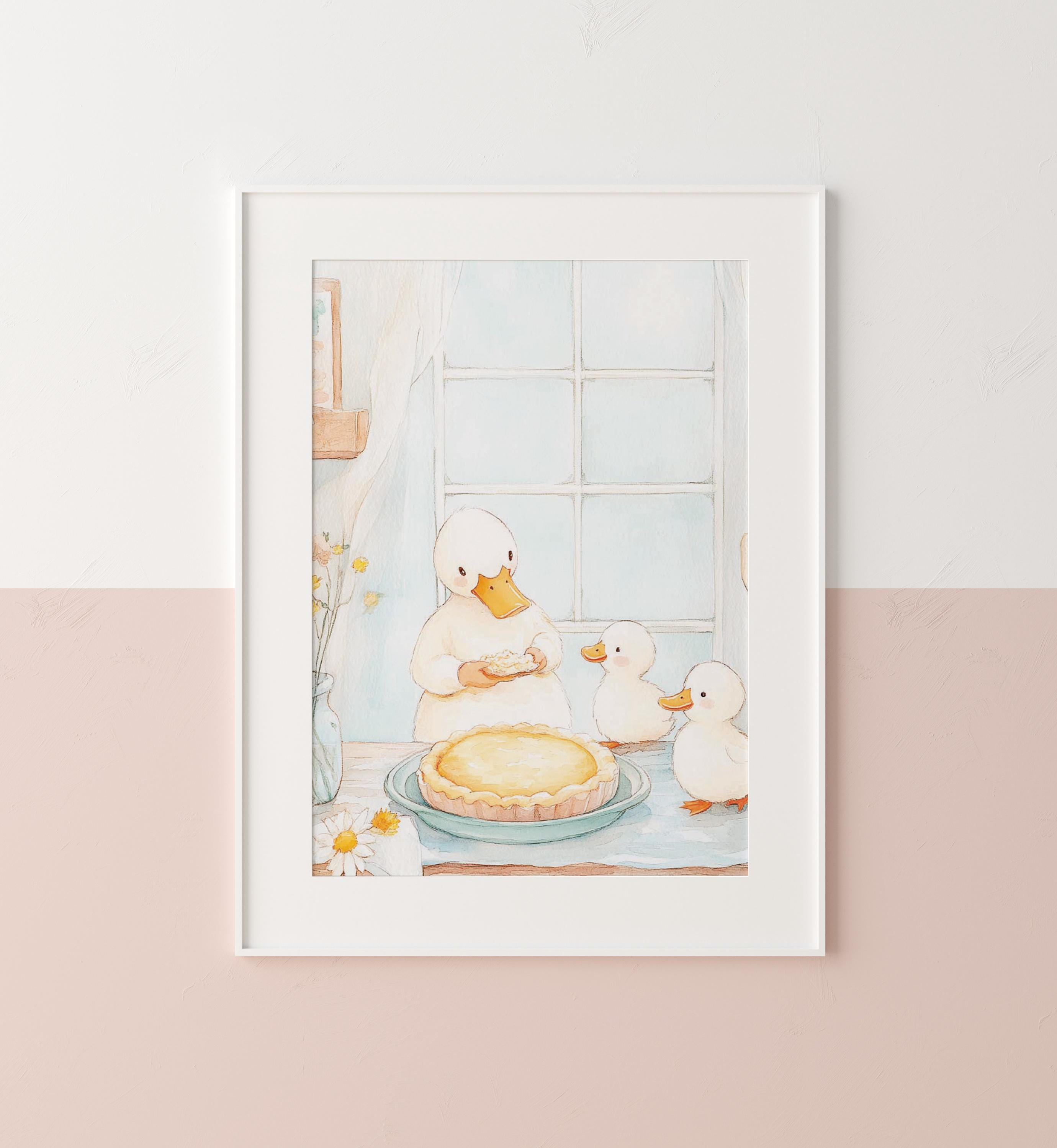 Duck Nursery Wall Art Print Watercolor Duck Family Children's ...