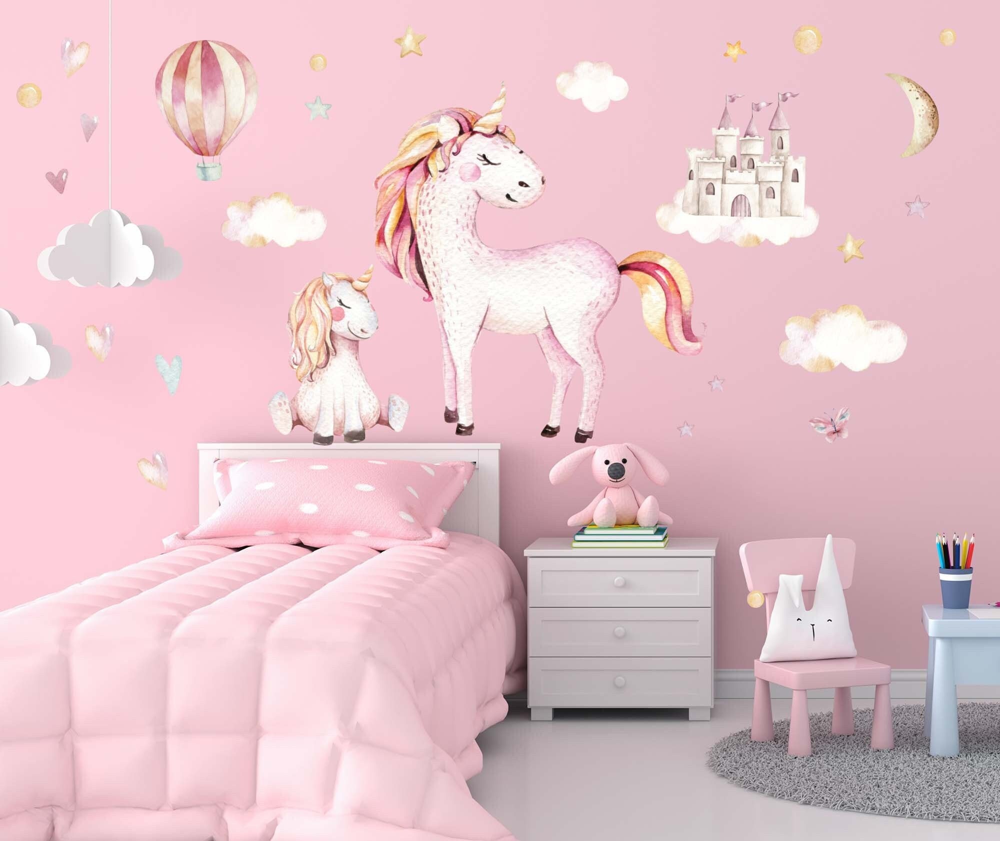 Glow in the Darkluminous Wall Stickers Stars Moon Castle Unicorn