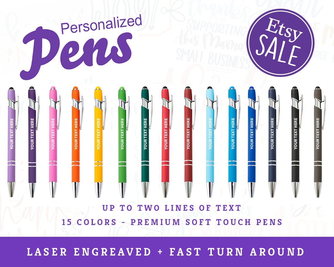 5 Pack COLORFUL PENS, LOGO Pens, Inkjoy Pens, This Beautiful Engraved  Personalized Blue Ink Pens Gives Pleasant Surprise to Your Loved Ones 