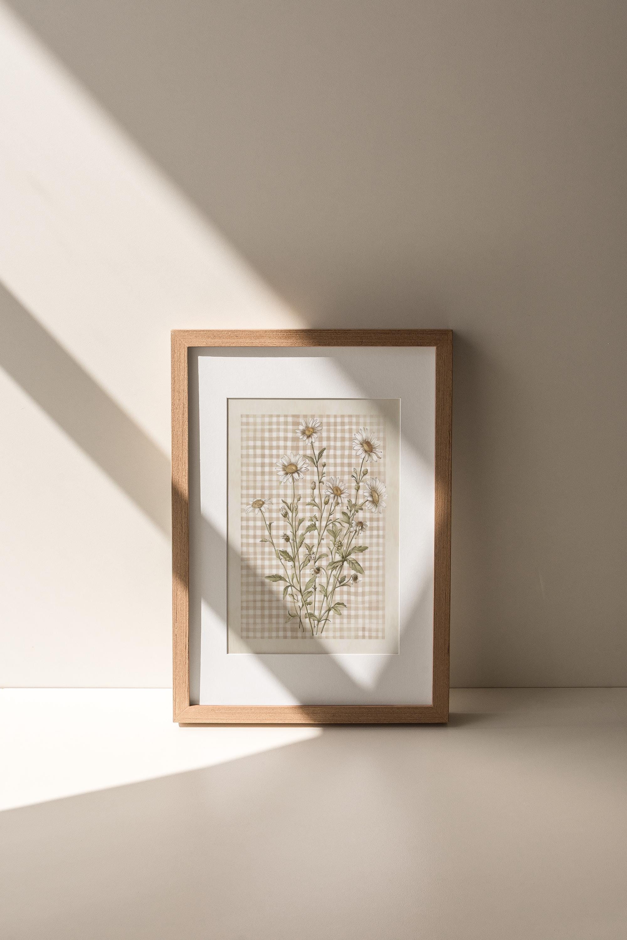 Daisy Nursery Wall Art Vintage Floral Print Neutral Nursery Cottagecore ...