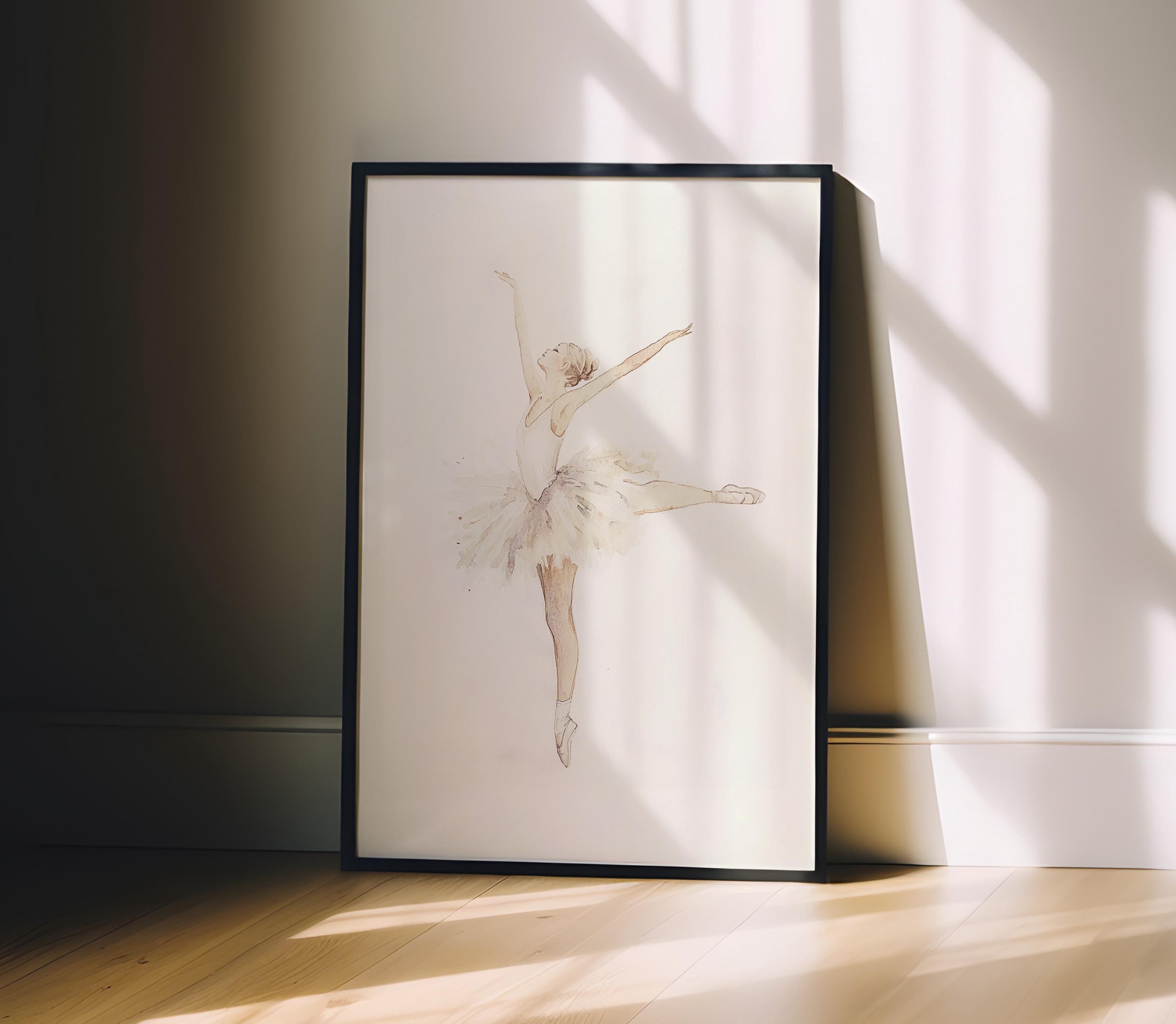 Vintage Ballerina Nursery Art Print Ballerina Watercolor Print Girl ...