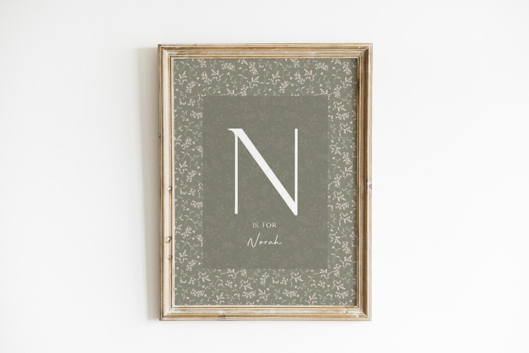 personalized-green-nursery-decor-custom-initial-print-botanical-nursery