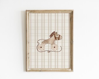 Horse Wall Art For Kids Room Vintage Home Decor Neutral Wall Art Playroom Decor Baby Shower Gift NBN6