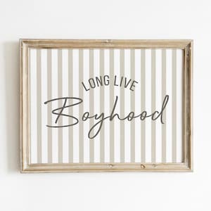 Long Live Boyhood Nursery art print vintage nursery sage green art print boy nursery Printed and shipped on high archival paper PA5-A1