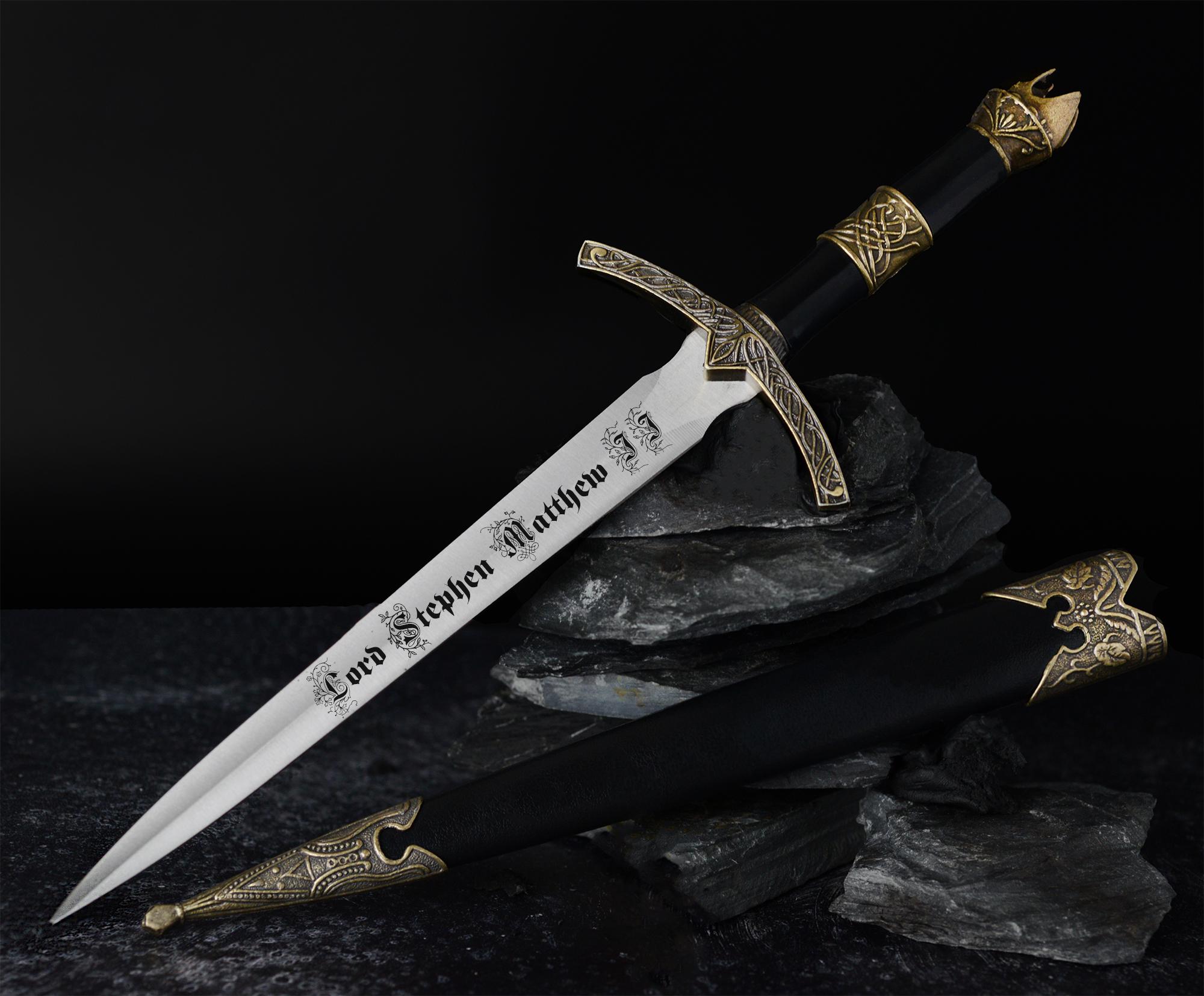 Personalized Medieval Dagger + Sheath Custom Dagger Custom Cosplay