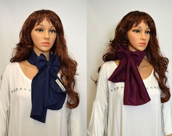 Elegant Navy blue purple 100% Silk Ponytail scarf Stole Shawl scarves