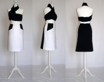 SALE Elegant, casual, navy, ivory, white, A line, with pocket skirt Size UK 10, 12, 14 / US 6, 8, 10