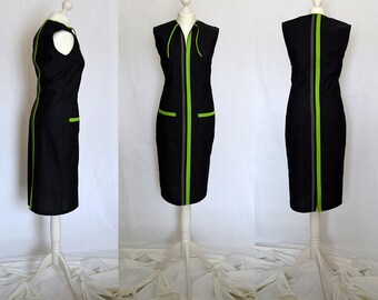 SALE Modern, fresh, green, grey, elegant, casual, pencil dress for you with front pocket Size UK 10, 14/ US 6,  10