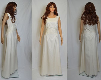 Handmade Wedding dress ivory ceremony A line Hand embroidery bids bride Bridesmaid bridal