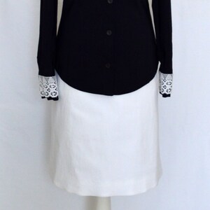 SALE Navy and white shirt, lace blouse Size UK 10, 12, 14 / US 6, 8, 10 image 3