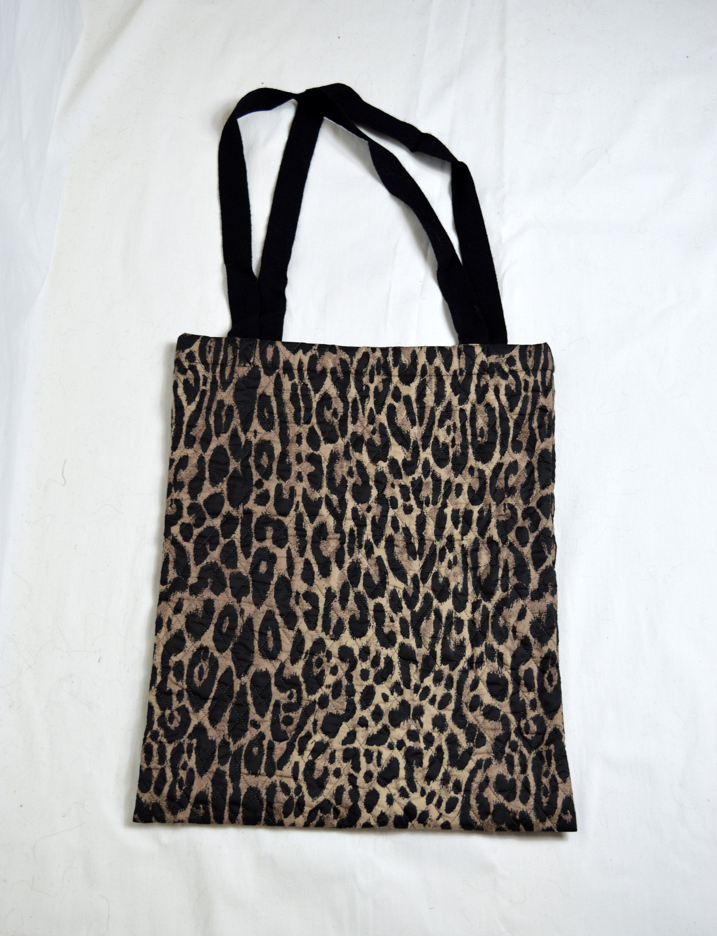 Tote animal leopard print shopping fashion unique black brown Etsy