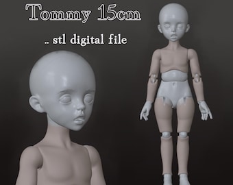 1/12 BJD Tommy Full Doll Body 15cm STL Digital File | Pocket Size