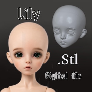 Ledad docka i skala 1/12, digital nedladdning, 15 cm dockhuvud i fickformat