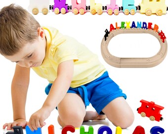 Alphabet Name Letter Train Personalized Kids Educational Toy. Learn Play & Display