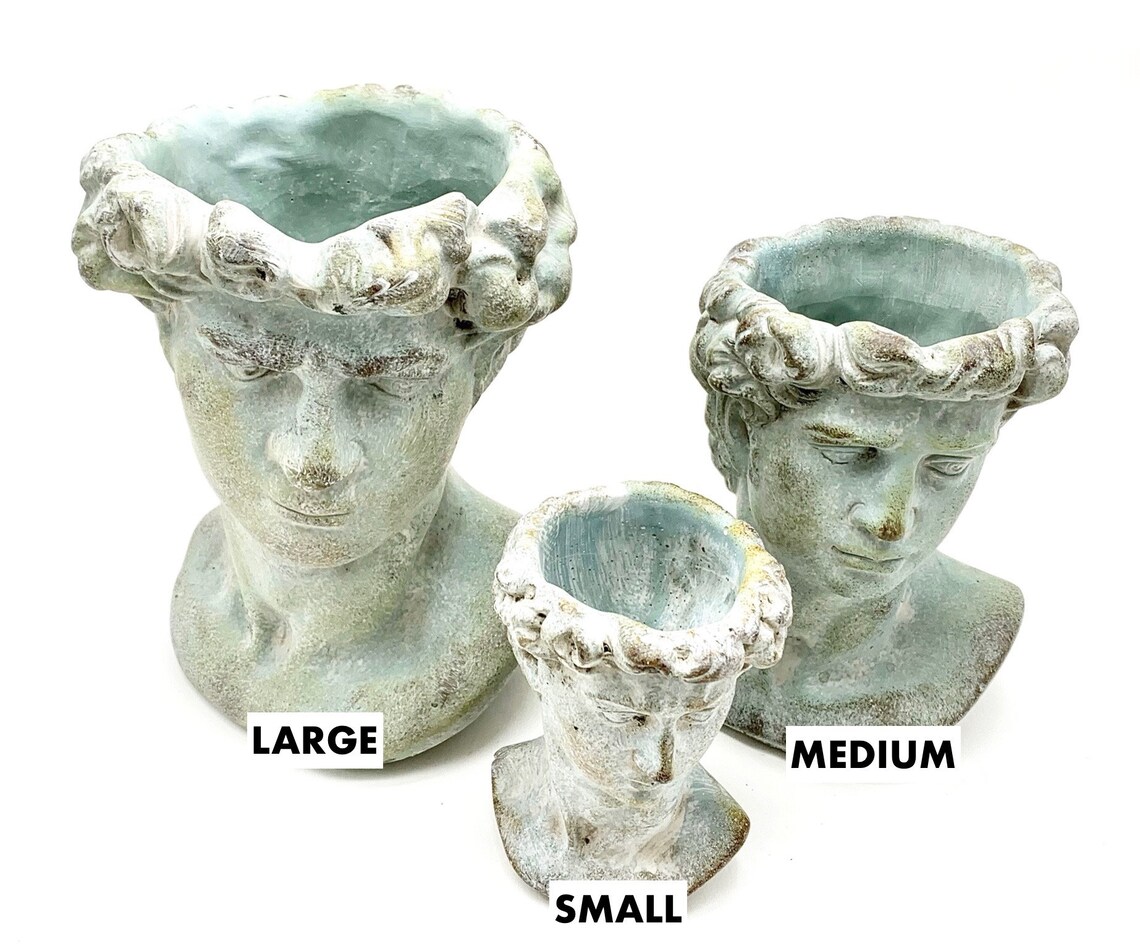 Greek God Head Planter Concrete Head Planter Bust Planter Etsy UK