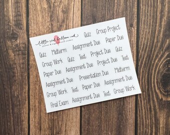 Work Script Stickers S051 Script Functional Word Stickers - Etsy