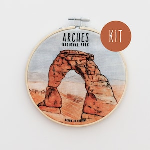 Kit de broderie pour débutants, Arche délicate, Parc national des Arches, Kit de broderie complet, KIT de broderie DIY complet, Parc national