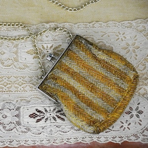 Vintage Beaded Purse Handbag (La Regale) Created by Diga Vintage Evening bag with Gold Carrying Chain