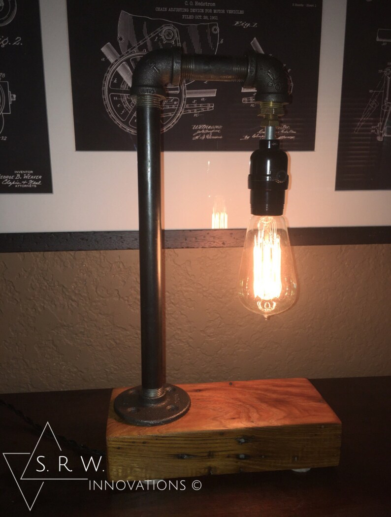 Industrial Steampunk Desk Lamp With Wormy Chestnut Base Lighting Unique