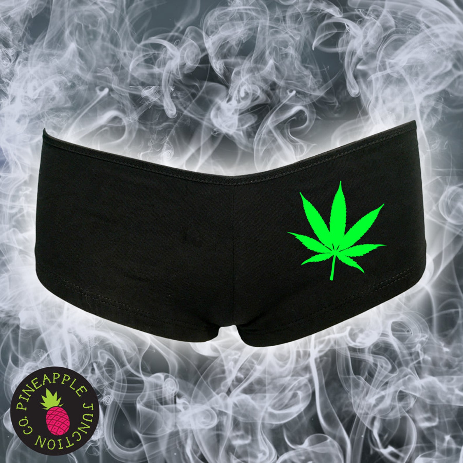 Pot Leaf Panties Funny Ladies Panties Boy Shortie Style Etsy