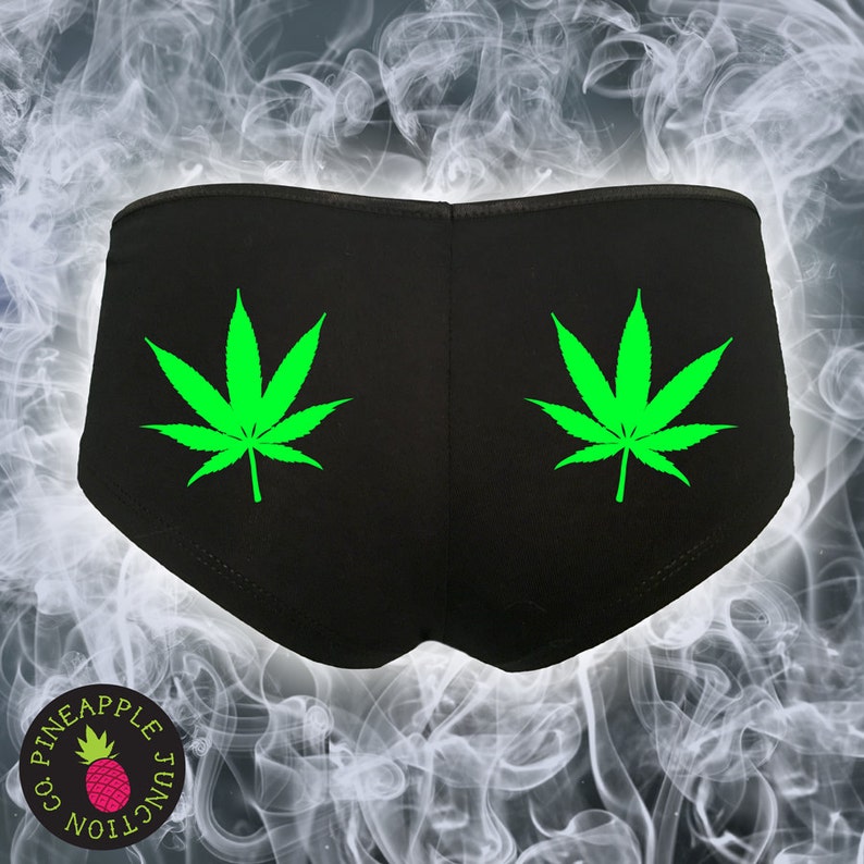 Pot Leaf Panties Funny Ladies Panties Boy Shortie Style Etsy