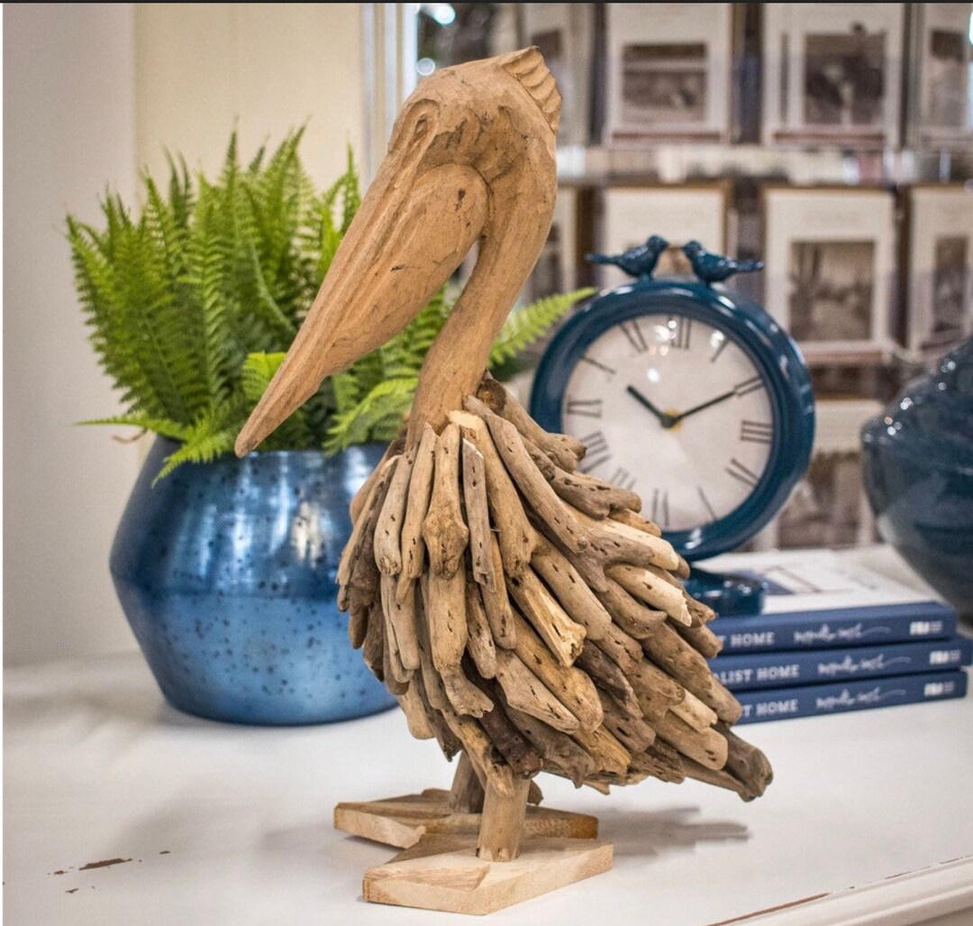 Clearance Driftwood Pelican for Home and Coastal Decor, Gift, Interior