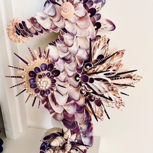 Clearance--Seashell seahorse for home decor, interior design, wall decor, coastal , beach, collector, wedding or gift