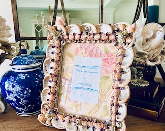 Seashell 8x10 picture frame for beach, wedding,  coastal decor, home decor and gift!