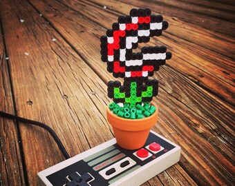 Perler Bead Potted Piranha Plant - 8bit pixelated Classic Nintendo NES pot - choose your color