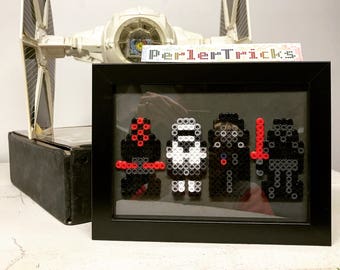 Space Wars Villains Sci-fi minimalism pixel art geek framed artwork 8 bit Perler beads PerlerTricks