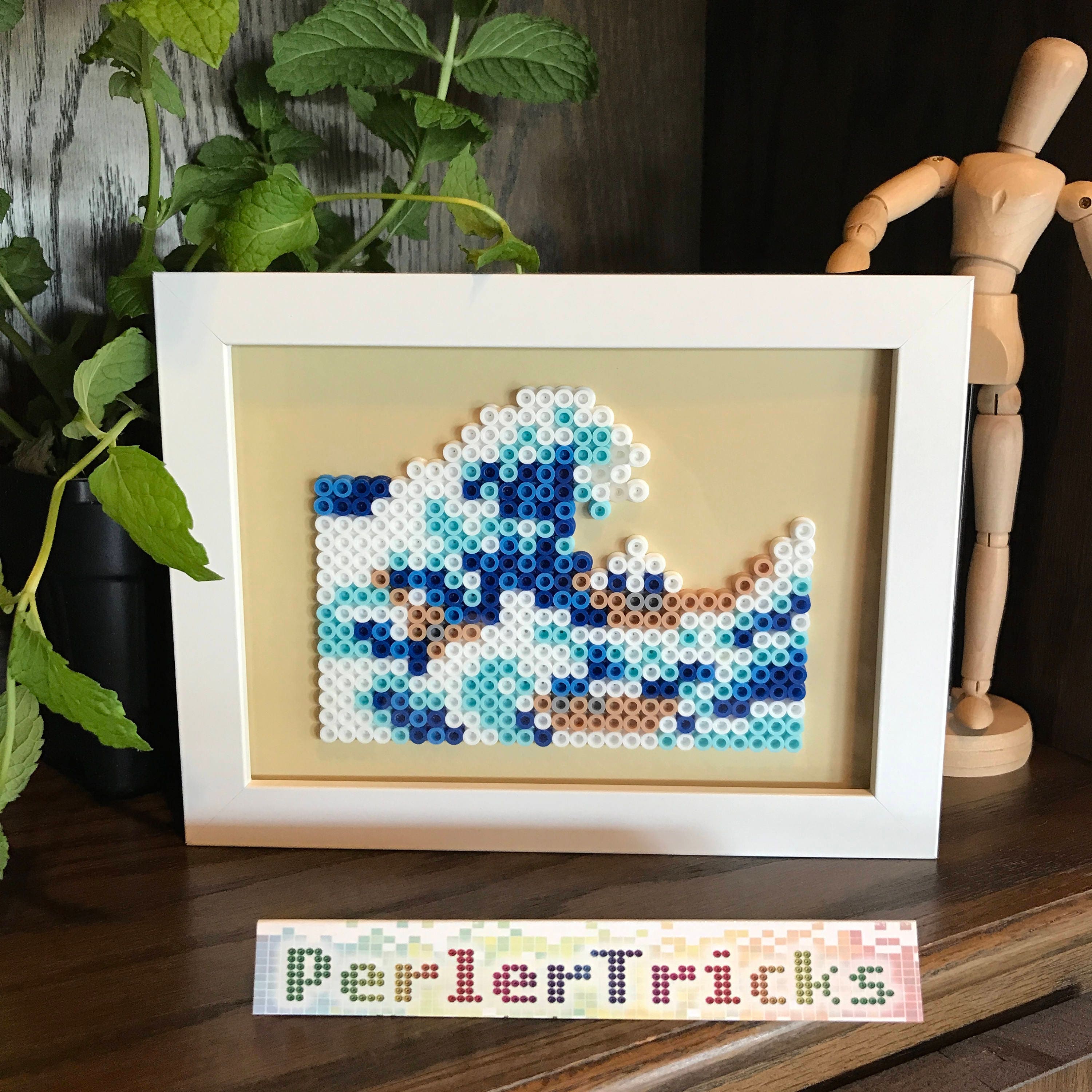 La grande onda al largo di Kanagawa Perler Bead Framed Art Hokusai 8 bit  arte storia geekery hama beads fusibile home decor PerlerTricks -   Italia