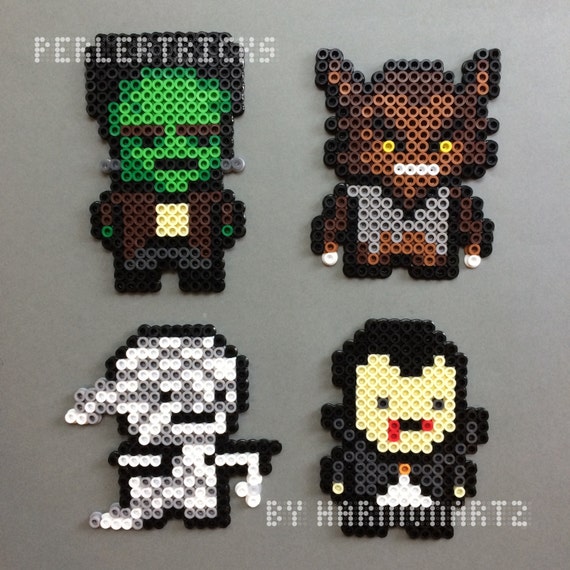 5 Little Monsters: School Supply Perler Bead Designs