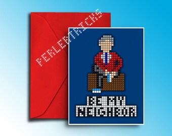 Be My Neighbor - Mr. Rogers greeting card - blank or handwritten message - pixel art
