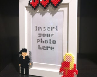 The Princess Bride White Picture Frame for 4x6 or 5x7 photo - love wedding anniversary gift - perler fuse beads home decor PerlerTricks