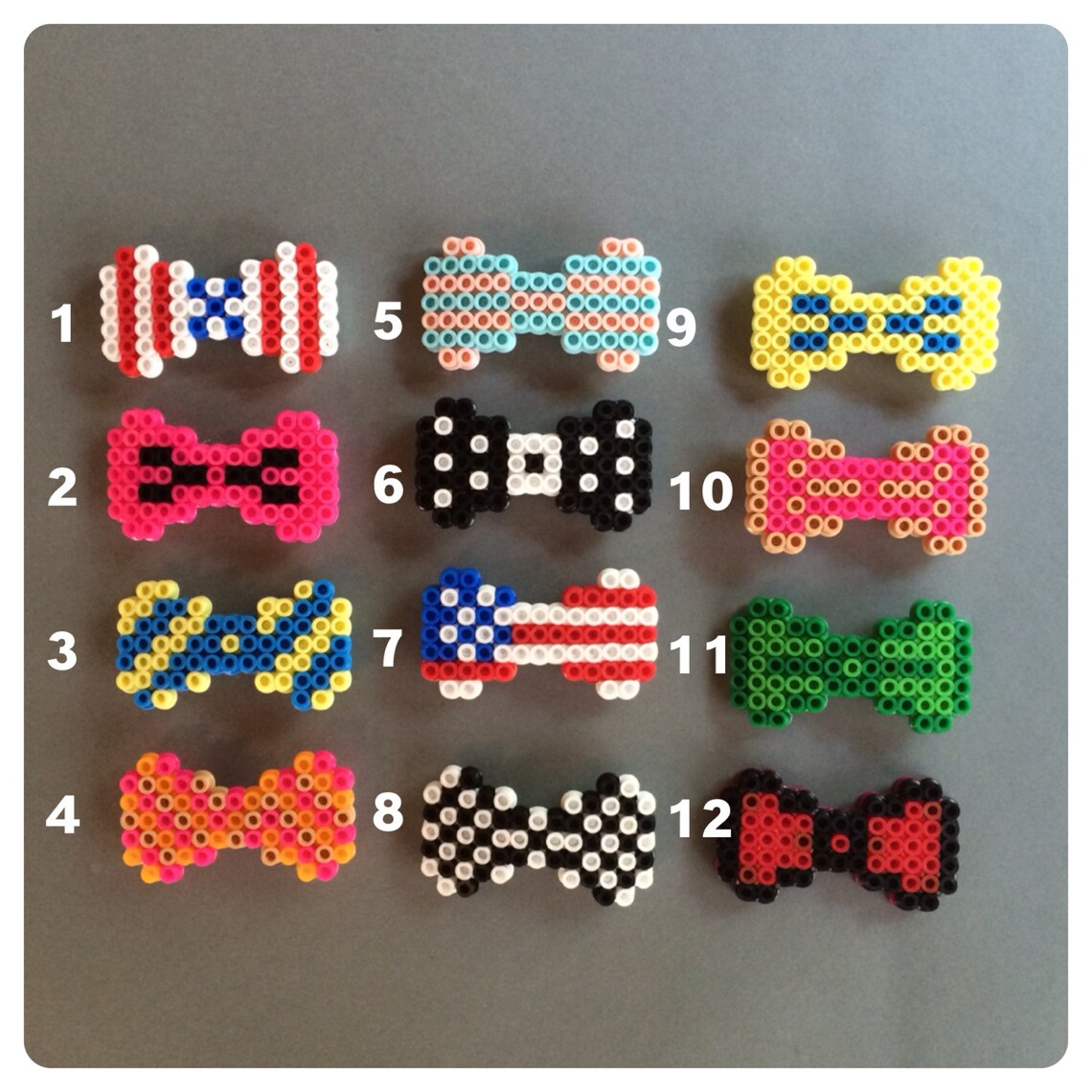 8 Bit Pixel Art Perler Bead Hair Clip Perlers Geek Bow Hairbow Hama