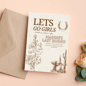Western Bachelorette Weekend Invitation | Last Rodeo | Cowgirl Bachelorette Invitation and Bachelorette Itinerary Template, Digital Template