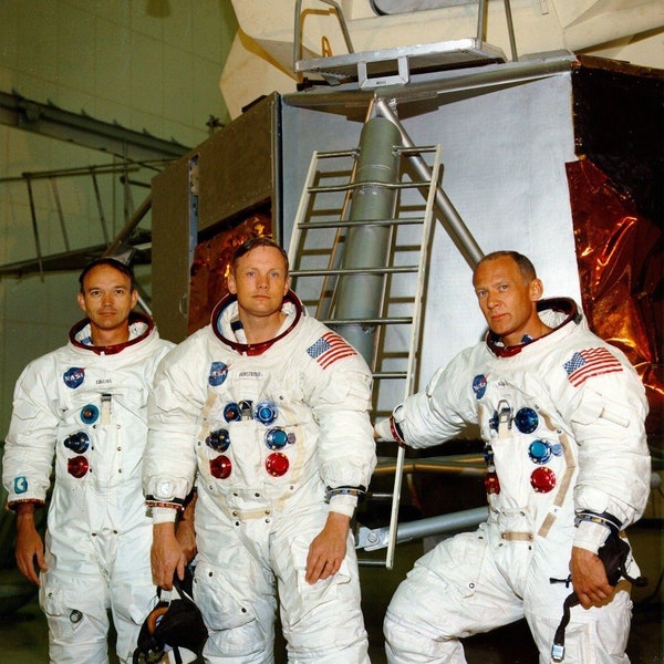 Apollo 11 Astronauts Crew, Neil Armstrong, Buzz Aldrin and Michael Collins 10x8 Space Poster Photo Print Picture