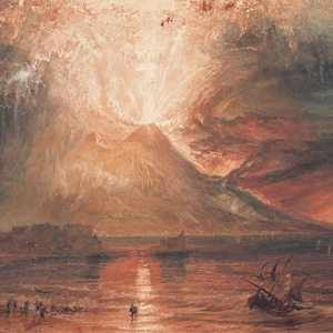 J.M.W. Turner Vesuvius in Eruption Vintage Reproduction Turner Painting Poster Wall Art Print Home Decor, Living Room Bedroom Print A3 A4 A5