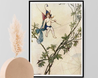 Book Of Fairy Poetry X Warwick Goble, Classic 1920 Painting Photo Poster Art Print Gift - Fairies