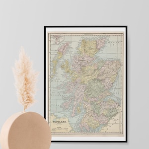 Landkarte Schottland Wand Kunst Druck Vintage Antik Stil Karte Repro Schottland Edinburgh Glasgow Wand Karte Poster Home Dekor A3 A4
