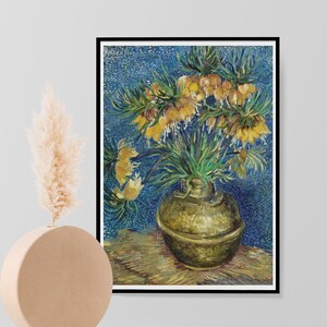 Vincent Van Gogh - Fritillaries imperiales en un jarrón de cobre - Flores vintage pintura cartel pared arte impresión reproducción arte A3 A4 A5