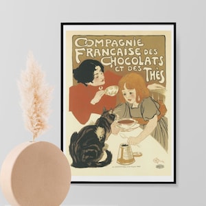 Vintage Reproduktion Französische Werbung Jugendstil Druck, Chocolats Wand Kunst Poster Home Decor Théophile Alexandre Steinlen A3 A4 A5