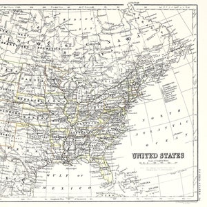 Vintage Landkarte von USA Vintage Antik Stil Landkarte Repro Wand Kunst Karte Poster USA Karte Print Home Decor A3 A4
