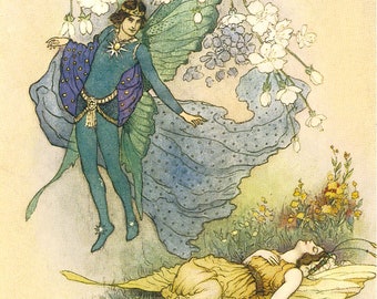 Warwick Goble Book Of Fairy Poetry V, Classic Painting Photo Poster Art Print Gift - Fairies