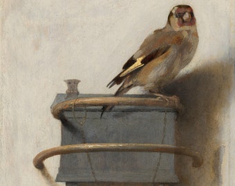 The Goldfinch by Carel Fabritius Vintage 1654 Reproduction Wall Art Print Poster