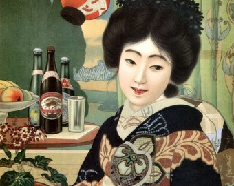 Kirin Beer Vintage 1915 Oriental | Japanese Advertising Poster| Wall Art Print | Home Decor | A3 A4 A5