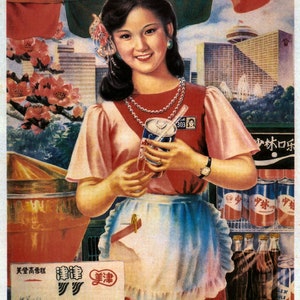 Vintage chinesisches Propraging Poster, chinesische Cola Werbung Wand Kunst Nachdruck Wohnkultur A3 A4