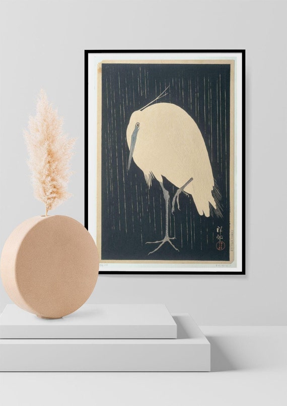 Antique Replica European Egret Art Print Antique Replica European Egret Art Print